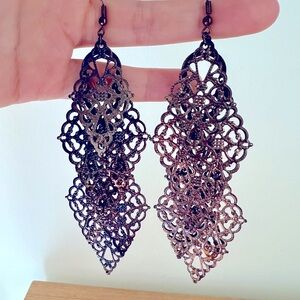 Brown dangly earrings